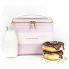 image:imagekate spade new york Small Insulated Lunch Tote Lunch Cooler 8 x 7 x 45 Cute Lunch Bag for Women Pink Thermal Bag with Double Zipper Close and Carrying Handle Blush Rugby Stripe