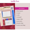 image:imagekate spade new york Stationery Tackle Box Office Supplies Set and Organizer with Note Pages Ruler Pen Paper Clip Eraser Page Flags and Push Pins Noted
