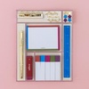 image:imagekate spade new york Stationery Tackle Box Office Supplies Set and Organizer with Note Pages Ruler Pen Paper Clip Eraser Page Flags and Push Pins Noted