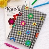 image:imagekate spade new york Take Note XL Notebook Journal Vegan Leather Hardcover Journal Diary Includes 168 Lined Pages 11 x 7 Writing Pad Gingham Garden