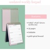 image:imagekate spade new york Undated Weekly Spiral Planner Notepad Desk Planner Calendar Pad with 52 Sheets Weekly Desktop Calendar Agenda Petite Stripe