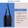 image:imagekate spade new york Wine Picnic Cooler Bag Insulated Bag for Picnics 4Bottle Wine Tote Large Capacity Soft Cooler Almond DotAlmond Dot