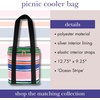 image:imagekate spade new york Wine Picnic Cooler Bag Insulated Bag for Picnics 4Bottle Wine Tote Large Capacity Soft Cooler Almond DotOcean Stripe