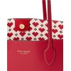image:imagekate spade new york Womens Bleecker Saffiano Leather Large ToteRedCream Pixelated Hearts