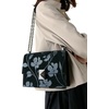 image:imagekate spade new york Womens Deco Leather Flap Chain CrossbodyBlack Uptown Blooms Suede
