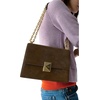 image:imagekate spade new york Womens Deco Leather Flap Chain CrossbodyBurnt Sage Suede