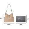 image:imagekate spade new york Womens Deco Pebbled Leather Large Shoulder BagTimeless Taupe