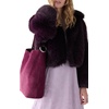 image:imagekate spade new york Womens Halo Fine Grain Leather Large BucketPurple Agate Suede