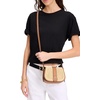 image:imagekate spade new york Womens Nouveau Textured Leather Mini Saddle CrossbodyCavern Clay Straw