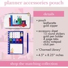 image:imagekate spade new york Zipper Pouch Filled with Planner Stickers and Accessories Set Includes Notepad Sticker Tabs Black Ink Pen and Holder Vegan Leather Accessory Bag Charmed Library