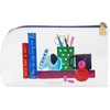 image:imagekate spade new york Zipper Pouch Filled with Planner Stickers and Accessories Set Includes Notepad Sticker Tabs Black Ink Pen and Holder Vegan Leather Accessory Bag Charmed Library