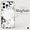image:imagekate spade new york iPhone 15 Pro Max Case Compatible with MagSafe Phone Cover  Chunky Glitter IridescentMulti Floral Black and White