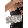 image:imagekate spade new york womens Deco Fine Grain Leather Soft Mini ShoulderSilver Embellished Fringe