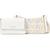 image:imagekate spade new york womens Double Up Colorblocked Pebbled Leather CrossbodyTweed Multi