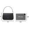 image:imagekate spade new york womens Hudson Pebbled Leather Flap Shoulder BagBlack