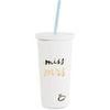 image:imageKate Spade New York Acrylic Bridal Tumbler with Lid and Straw 20 oz Tumbler for Bride to Be Slim Double Wall Tumbler Miss to Mrs White20 Ounces