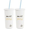 image:imageKate Spade New York Acrylic Bridal Tumbler with Lid and Straw 20 oz Tumbler for Bride to Be Slim Double Wall Tumbler Miss to Mrs White20 Ounces Pack of 2