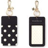 image:imageKate Spade New York Designer ID Holder Black Dot Silicone ID Clip with Gold Accents Black Lanyard Compatible 6x275 in
