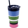 image:imagekate spade new york 20 Ounce Insulated Tumbler for Cold and Hot Drinks with Reusable Straw Stainless Steel Travel Cup with Slide Top Lid Gingham GardenSunny Day Stripe