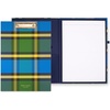 image:imagekate spade new york A4 Clipboard Folio with Low Profile Clip Professional Padfolio Includes Lined Notepad Pen Loop and Pocket Ocean StripeGrand Plaid Duo