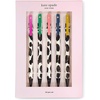 image:imagekate spade new york Black Ink Pen Set of 5 Cute Leopard Click Pens Plastic Retractable Pens for Writing and Journaling Forest FelineForest Feline