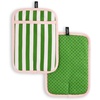 image:imagekate spade new york Botanical Stripe Pot Holder 2Pack Set 7 x 10 GreenPinkGreenPink