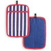 image:imagekate spade new york Botanical Stripe Pot Holder 2Pack Set 7 x 10 GreenPinkNavy BlueRed