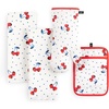 image:imagekate spade new york Cherry Dot Kitchen Towel Oven Mitt amp Pot Holder 4Pack Set 17 x 28 7 x 13 7 x 10 WhiteRedBlue