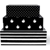 image:imagekate spade new york Decorative Storage Boxes with Lids 3 Pack Sturdy Organizer Storage Bins Includes Small Medium Large Pink Nesting Boxes with Magnetic Closure Gold Dot with ScriptDots and Stripes