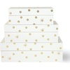 image:imagekate spade new york Decorative Storage Boxes with Lids 3 Pack Sturdy Organizer Storage Bins Includes Small Medium Large Pink Nesting Boxes with Magnetic Closure Gold Dot with ScriptGold Dot with Script