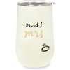 image:imagekate spade new york Insulated Bridal Stainless Steel Wine Tumbler 16 Ounce Double Wall Tumbler for Bride to Be Stemless Travel Cup with Lid Miss to Mrs White