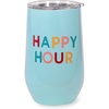 image:imagekate spade new york Insulated Stainless Steel Wine Tumbler 16 Ounce Double Wall Tumbler Stemless Travel Cup with Lid Goddess StripeHappy Hour