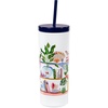 image:imagekate spade new york Insulated Tumbler with Reusable Straw 24 Ounce Acrylic Travel Cup with Lid BookshelfTravel mug
