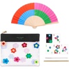 image:imagekate spade new york Outdoor Fun Pouch with Clear Pouch Waterproof Playing Cards Paper Fan Stainless Steel Straw and Cleaner Gingham Garden