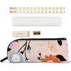 image:imagekate spade new york Pen and Pencil Case with Office Supplies Zip Pouch Includes 2 Pencils Sharpener Eraser and Ruler Grand Plaid DuoFloral Garden