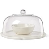 image:imagekate spade new york Serveware What A Treat 3In1 Cake Stand Porcelain amp Wood Material Dishwasher Safe Bowl amp Cloche Snack Bowls Cupcake Stand Serving Bowls White 3 Pieces 12 Ounce Bowl