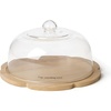 image:imagekate spade new york Serveware What A Treat Dessert Cloche Wood Stand Glass Cover Dishwasher Safe 649Inch Height Cupcake Stand Dining Table Centerpiece Snacks Cake Plate Brown 2 Piece