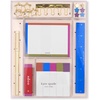 image:imagekate spade new york Stationery Tackle Box Office Supplies Set and Organizer with Note Pages Ruler Pen Paper Clip Eraser Page Flags and Push Pins Noted