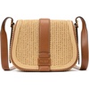 image:imagekate spade new york Womens Nouveau Textured Leather Medium Saddle CrossbodyCavern Clay Straw