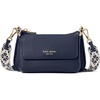 image:imagekate spade new york womens Double Up Colorblocked Pebbled Leather CrossbodyParisian Navy