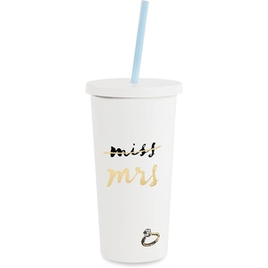 image:imageKate Spade New York Acrylic Bridal Tumbler with Lid and Straw 20 oz Tumbler for Bride to Be Slim Double Wall Tumbler Miss to Mrs White20 Ounces