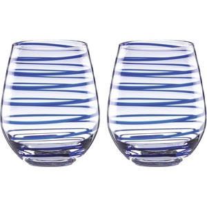 image:imageKate Spade New York Charlotte Street 2Piece Dof Glass Set 185 LB BlueStemless Wine Glasses
