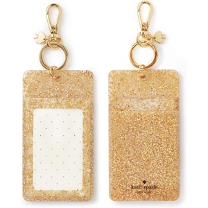 image:imageKate Spade New York Id Badge Clip Key Chain Silicone Keychain Accessory Gold Glitter