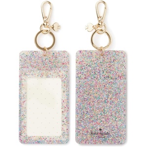 image:imageKate Spade New York Id Badge Clip Key Chain Sparkle Silicone Keychain Accessory and Suitcase Identifier Multi Glitter