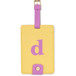 image:imageKate Spade New York Leatherette Luggage Tag with Secure Strap Colorful Suitcase Identifier for Travel Monogram Bag Tag ID TD