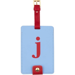 image:imageKate Spade New York Leatherette Luggage Tag with Secure Strap Colorful Suitcase Identifier for Travel Monogram Bag Tag ID TJ