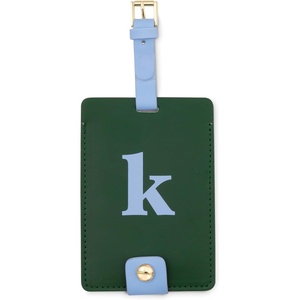 image:imageKate Spade New York Leatherette Luggage Tag with Secure Strap Colorful Suitcase Identifier for Travel Monogram Bag Tag ID TK