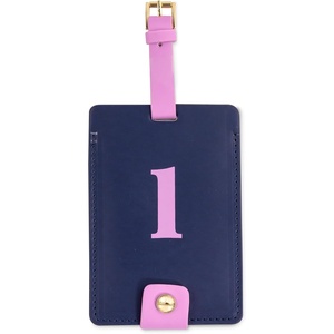 image:imageKate Spade New York Leatherette Luggage Tag with Secure Strap Colorful Suitcase Identifier for Travel Monogram Bag Tag ID TL