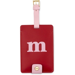 image:imageKate Spade New York Leatherette Luggage Tag with Secure Strap Colorful Suitcase Identifier for Travel Monogram Bag Tag ID TM
