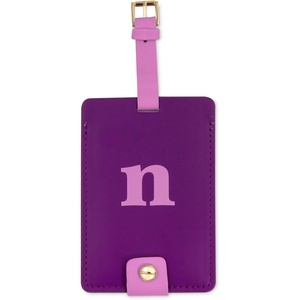 image:imageKate Spade New York Leatherette Luggage Tag with Secure Strap Colorful Suitcase Identifier for Travel Monogram Bag Tag ID TN